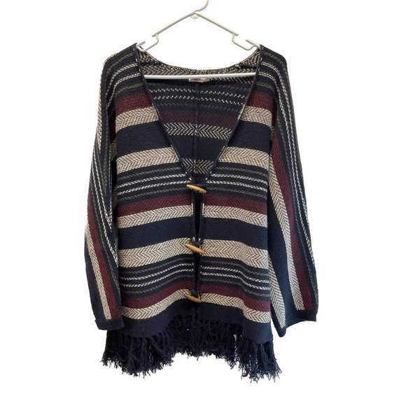 Faherty Denver Cashmere Women's Blue Striped Wool Cashmere Sweater XS/S - Picture 2 of 7